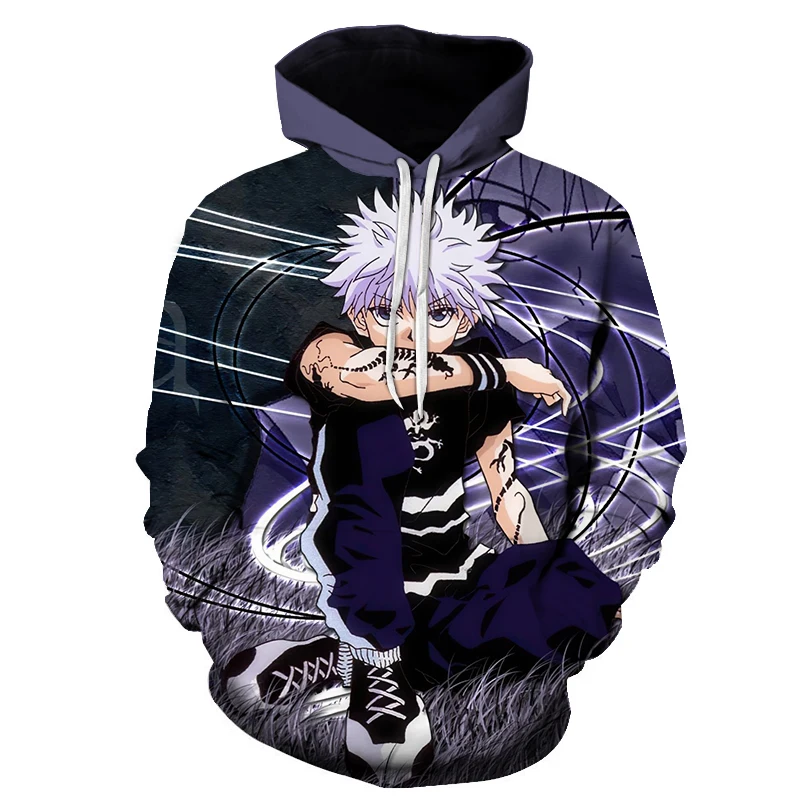 

Men Women 3D Fashion Hoodies Anime Hunter×Hunter 3D Printed Sweatshirts Harajuku Killua Zoldyck Pullover Long Sleeve Streetwear
