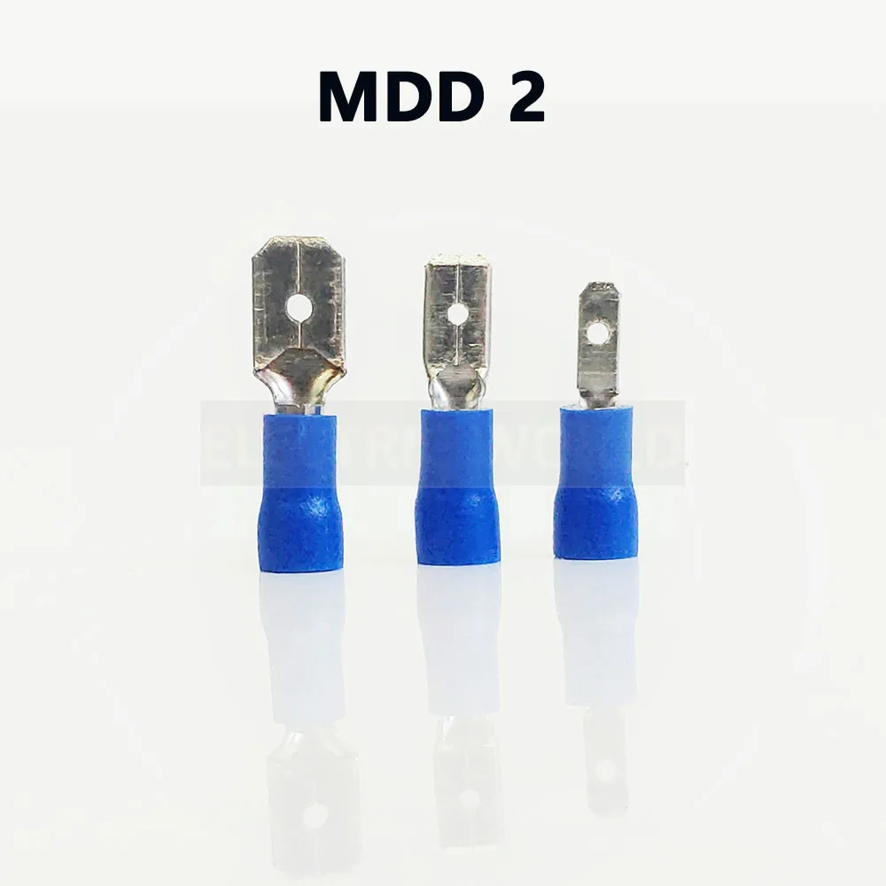 MDD2 серии 100 шт./пакет изолировали мужские разъединитель кабельный разъем провода терминалы Предварительно изолируя кабельных наконечников...