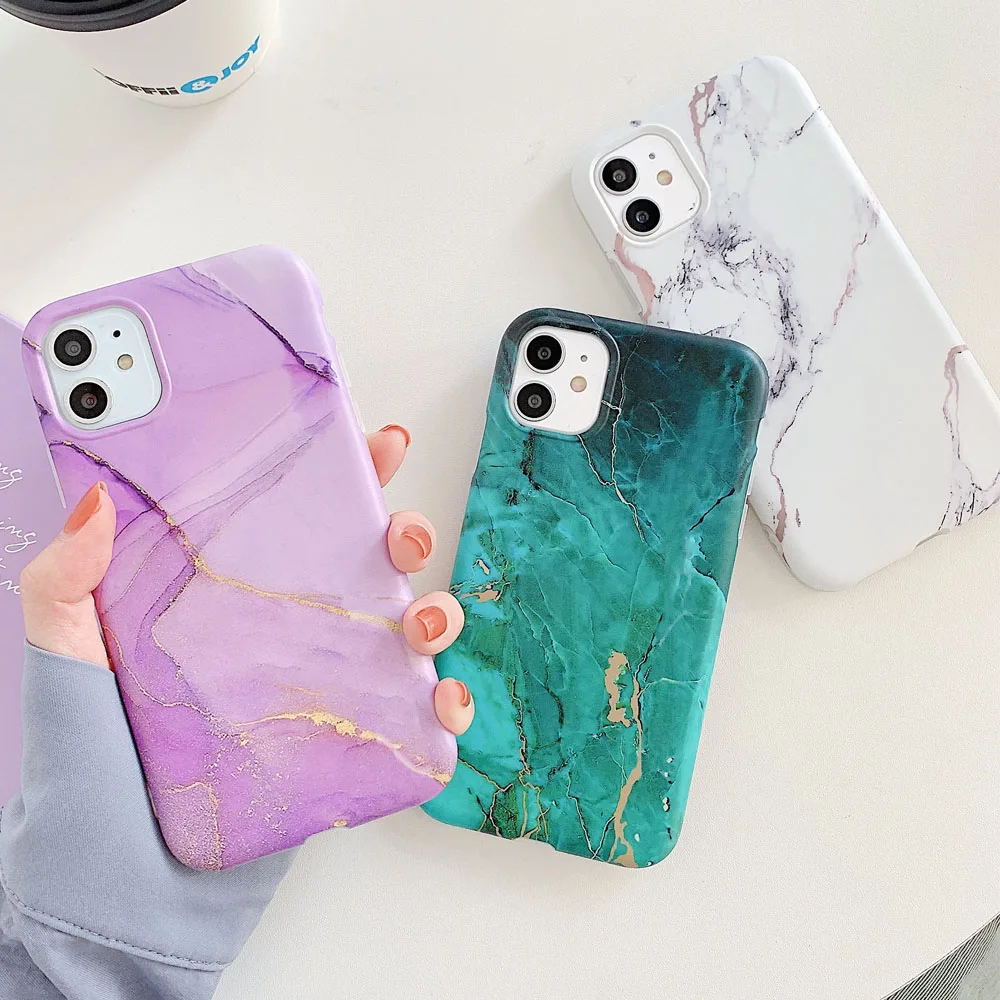 

Marble Crack Matte Phone Cases For iphone 12 mini 11 Pro Max SE 2020 XS Max XR X 7 8 Plus Case Cover Silicone Soft TPU IMD Back