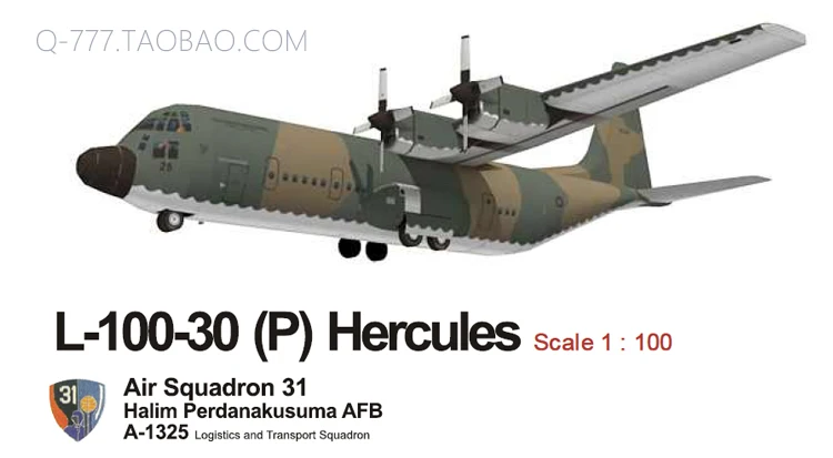

1:72 1:100 American L-100-30 Hercules Military Transport Aircraft Military Model 3D Paper Model Children Adult Educational Toys