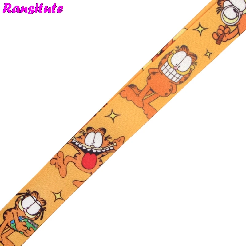 Ransitute Гарфилд шнур Ключ ID карта тренажерный зал мобильный телефон ремень USB бейдж