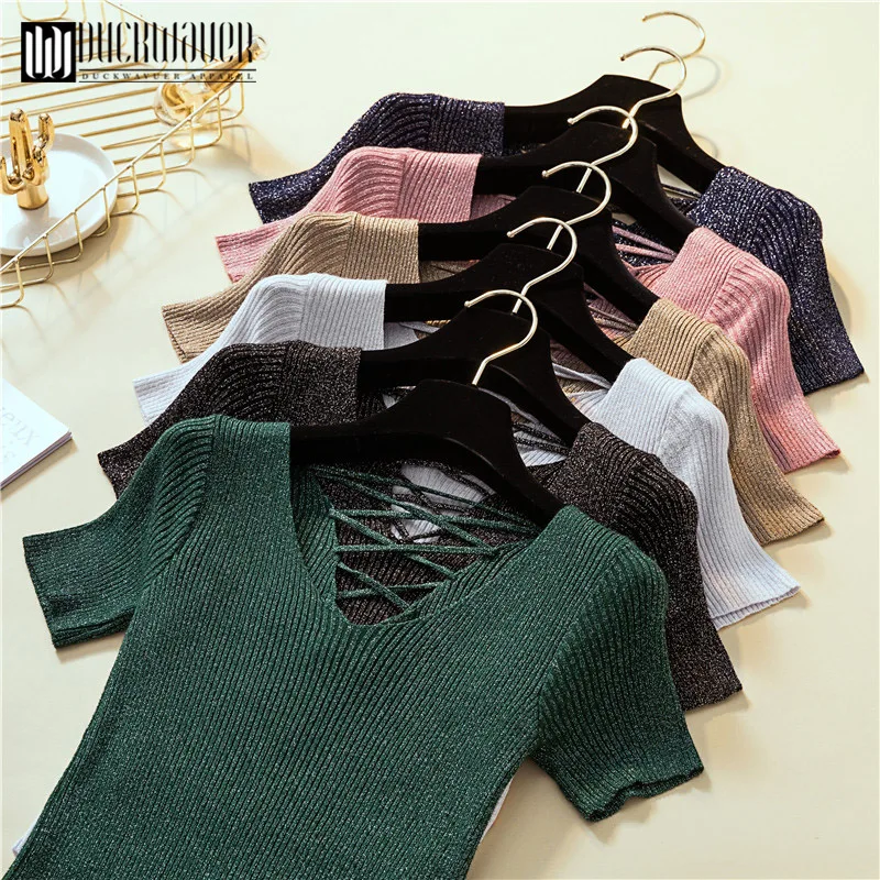 Duckwaver Pull Femme сексуальные женские свитера с V-образным вырезом пуловеры 2019 зимние