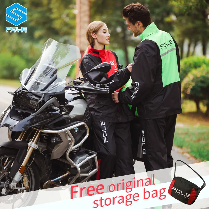 Водонепроницаемый мотоциклетный дождевой костюм плащ + дождь брюки пончо