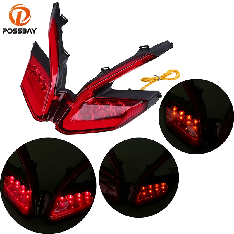 

POSSBAY Motorcycle Tail Light Flexible 12V Red LED Taillight Turn Signals Brake Rear Flashing Lamp For Ducati Panigale Cafe Moto