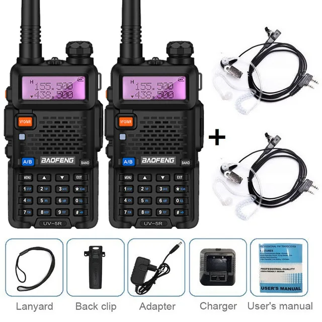 add 2headset 2 шт. BAOFENG UV-5R 8 Вт высокомощная портативная рация VHF UHF любительская радиостанция двухдиапазонный радиоприемник HF Amador UV 5R Охота - Цвет: add 2headset