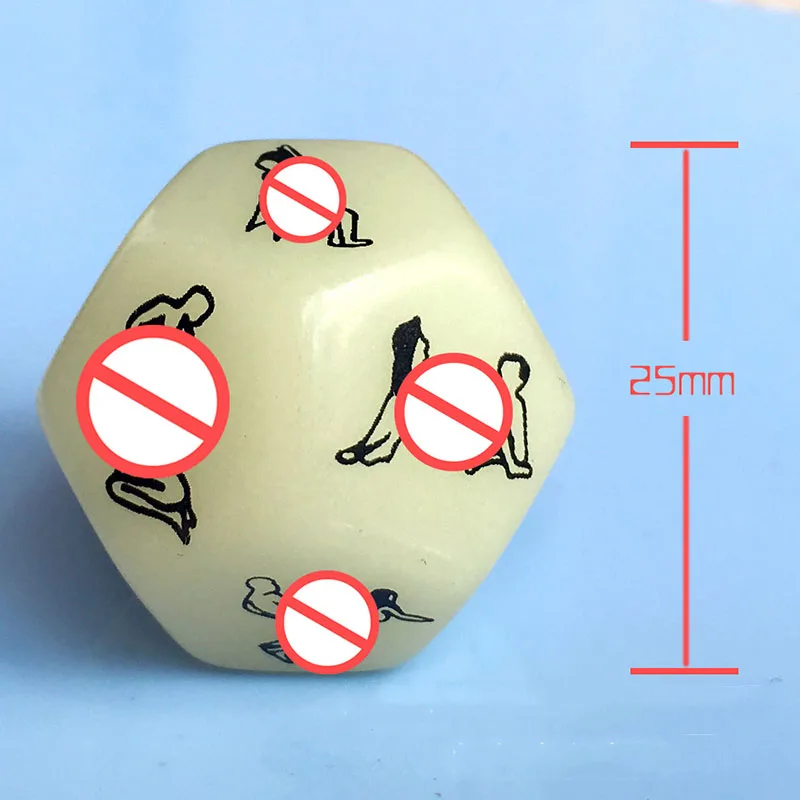 Игрушки секс кости 12 боковых эротический крэпс светящаяся игральная кость с