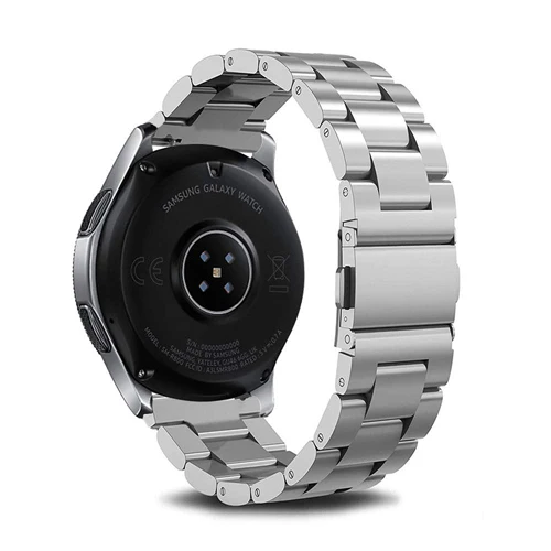 silver Ремешок из нержавеющей стали для samsung galaxy watch gear S3 active Frontier 46 мм 42 мм 22 мм/20 мм ремешок для часов пленка+ инструмент+ ремешок для часов - Цвет ремешка: silver