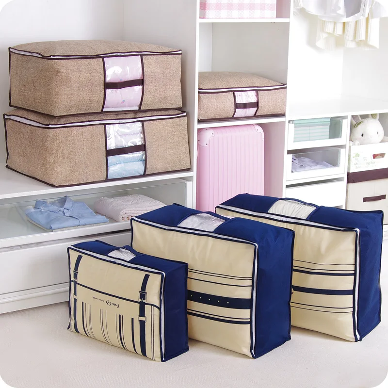 Non-Woven Family Save Space Organizador Bed Under Closet Storage Box Clothes Divider Organiser Quilt Bag Holder Organizer 64500 | Дом и сад