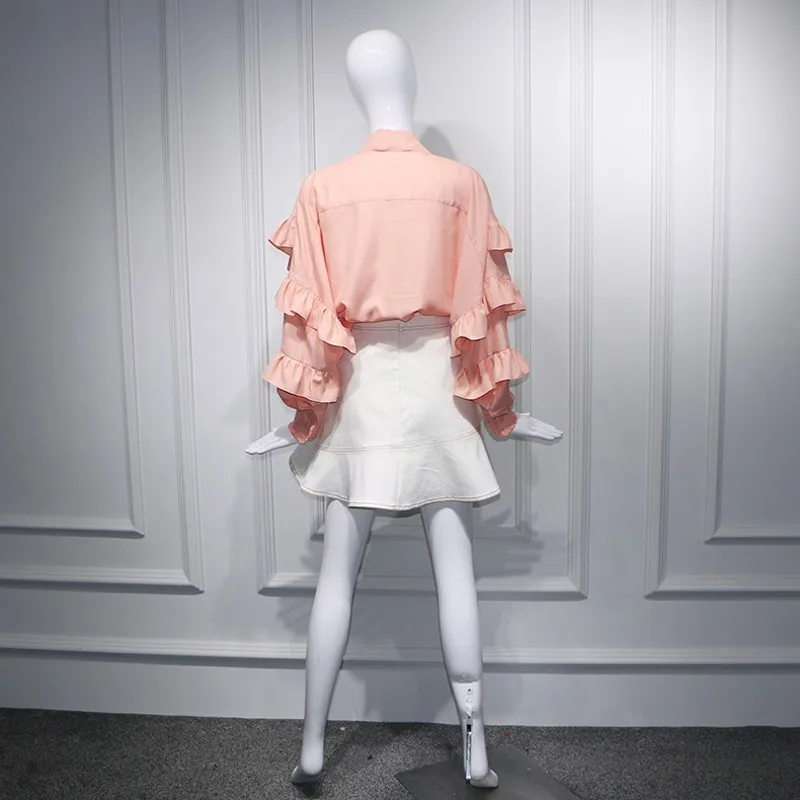 Милые стильные женские весенне-летние комплекты из двух предметов с оборками и