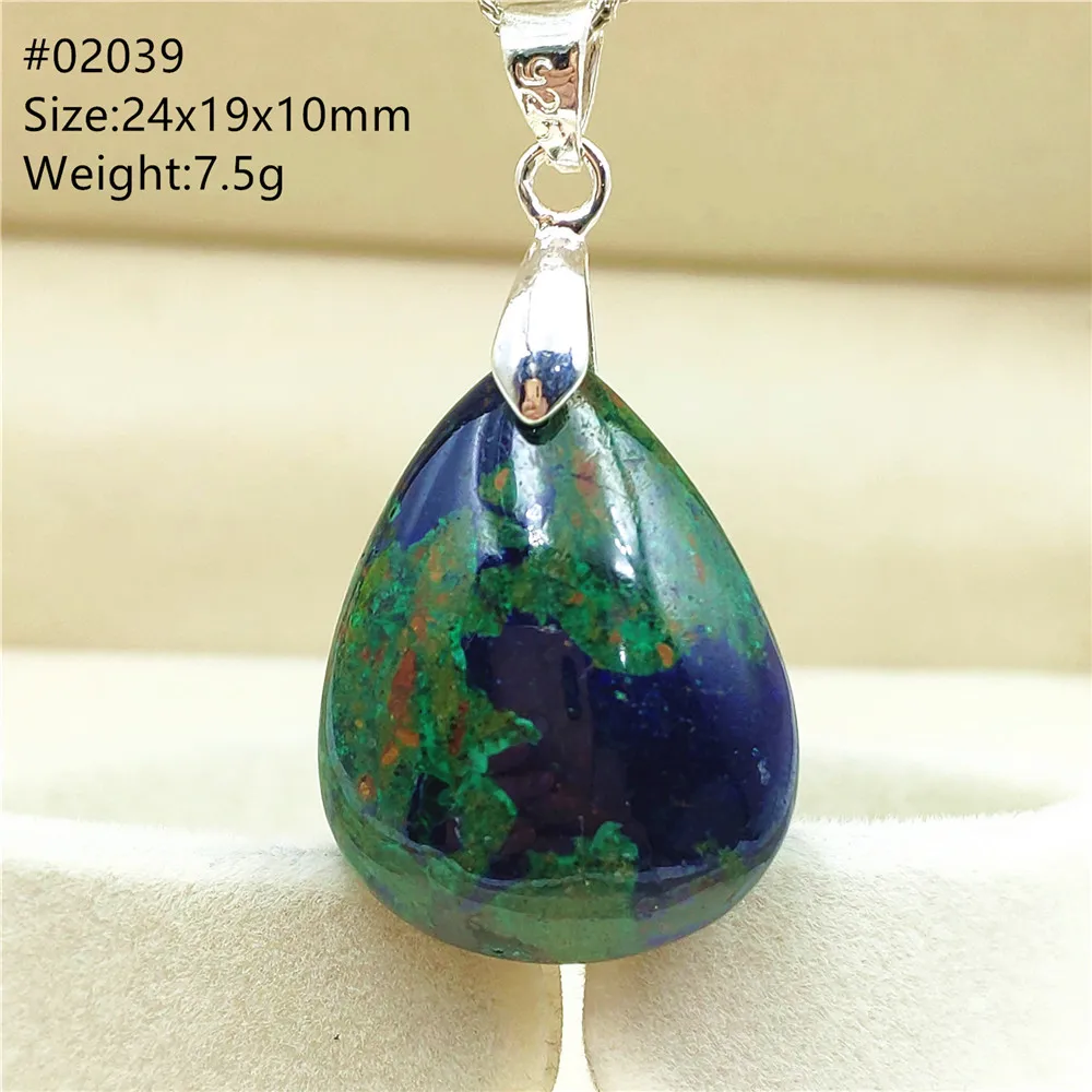 

100% Natural Azurite Malachite Lapis Lazuli Pendant Green Blue 24x19x10mm Water Drop Energy Women Men Jewelry AAAAA