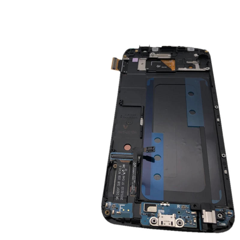 Не сжигающий тени 5,1 ''Супер Amoled lcd s дисплей для samsung Galaxy S6 G920i G920P G920f G920V G920A G920 lcd рамка сенсорный экран - Цвет: G920F FRAME white