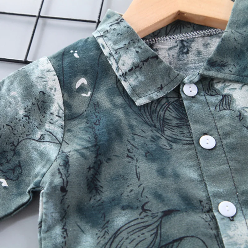 Ropa de primavera y oto&ntilde;o para ni&ntilde;os, traje de dos piezas con una hilera de botones, peque&ntilde;o y mediano-3