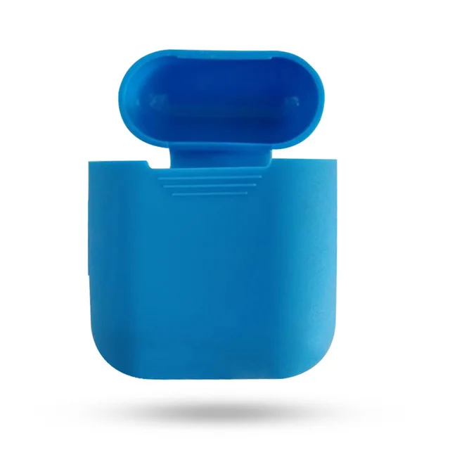 Синий ТПУ Силиконовые Bluetooth беспроводные наушники чехол для AirPods защитная сумка-чехол Аксессуары для кожи для Apple Airpods зарядная коробка - Цвет: Синий