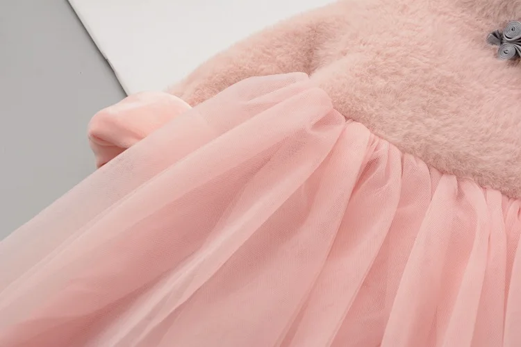 Новинка; сезон осень-зима; однотонное платье для малышей; vestido infantil; милое зимнее платье в западном стиле для маленьких девочек; пальто принцессы с мехом; Верхняя одежда; подарок