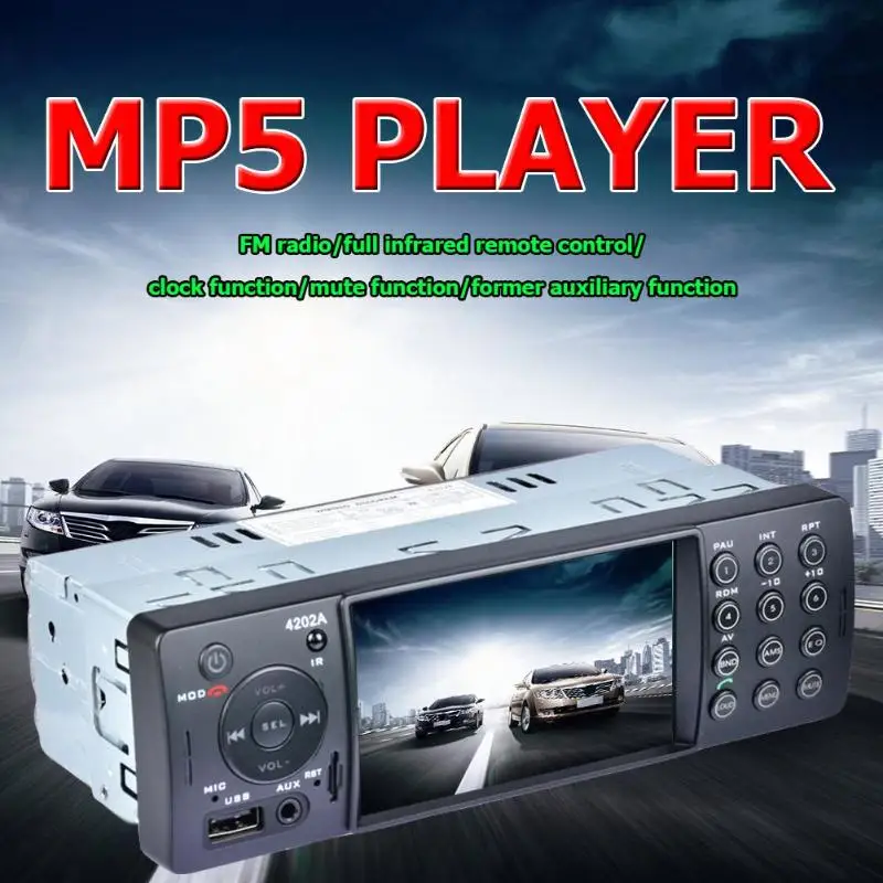 4202A 4 1 дюймов автомобильное радио Bluetooth MP5 плеер TF AUX USB цифровой медиаприемник