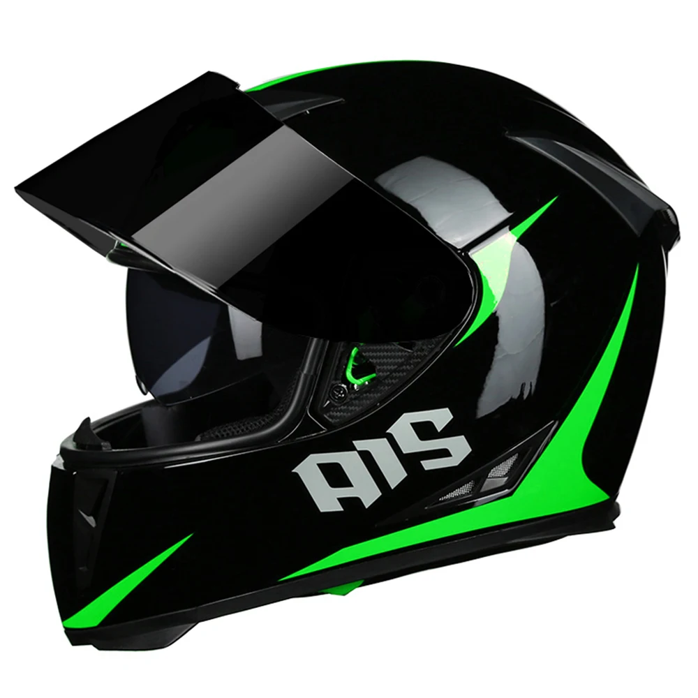 AIS мотоциклетный шлем Casco Moto с открытым лицом Moto шлем с двойным козырьком для мотокросса модульный мотоциклетный шлем - Цвет: 611-03 Gray Lenses