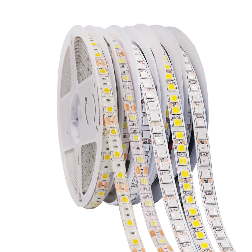 

5M LED Strip Light 5054 5050 120Leds/M Flexible LED Tape Light 12V 24V 2835 60Leds/M Waterproof Ribbon Diode White /Warm White