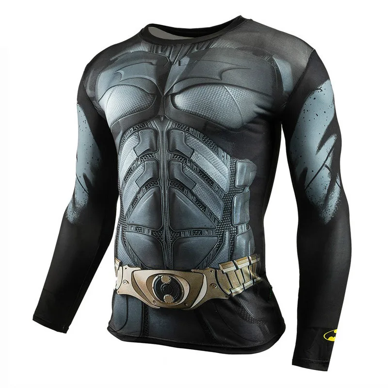 3D Аниме Бэтмен футболка с длинным рукавом спортивная одежда для мужчин фитнес