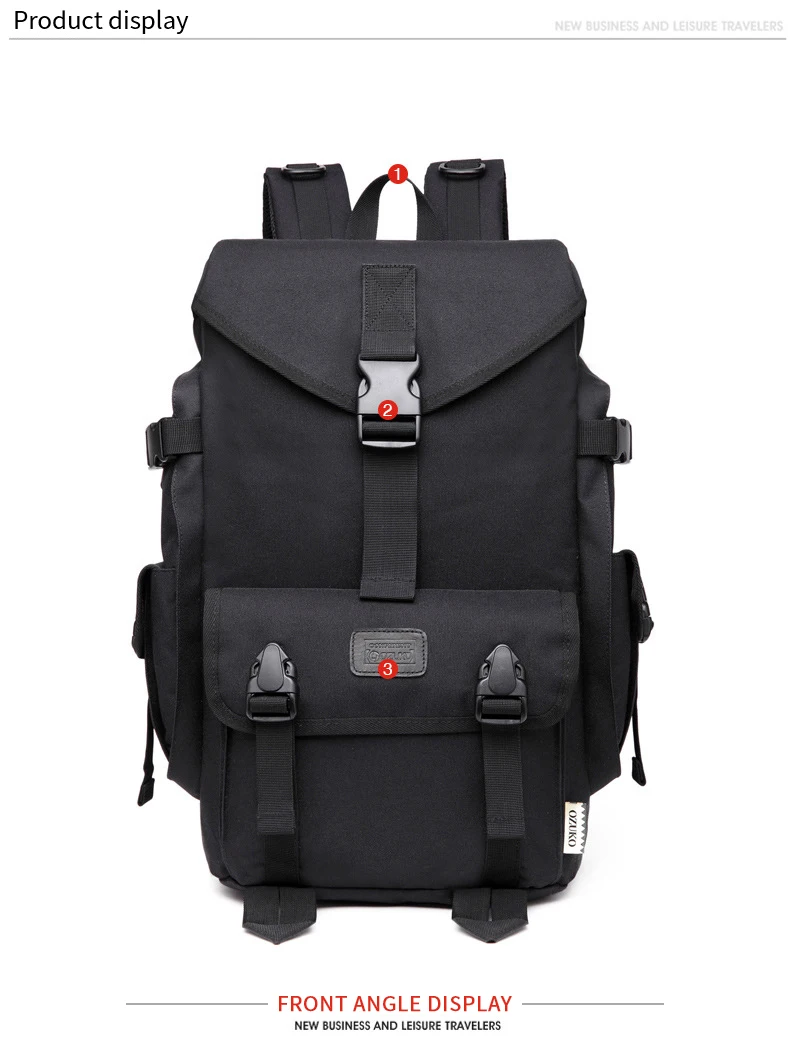 Mochila модный рюкзак для мужчин Путешествия черные Наплечные сумки ozuko сумка для ноутбука мужские рюкзаки большой школьный рюкзак