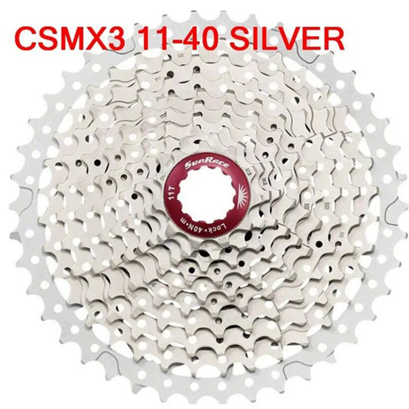 Sunrace 10 скоростная кассета CSMS3 CSMX3 11-40 т 42 46T велосипедная кассета для Shimano SRAM маховик 11-40 11-42 11-46 10s кассета хорошее - Цвет: MX3 11-40T Silver