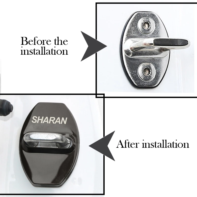 Защитная крышка замка на дверь автомобиля из нержавеющей стали 4 шт.