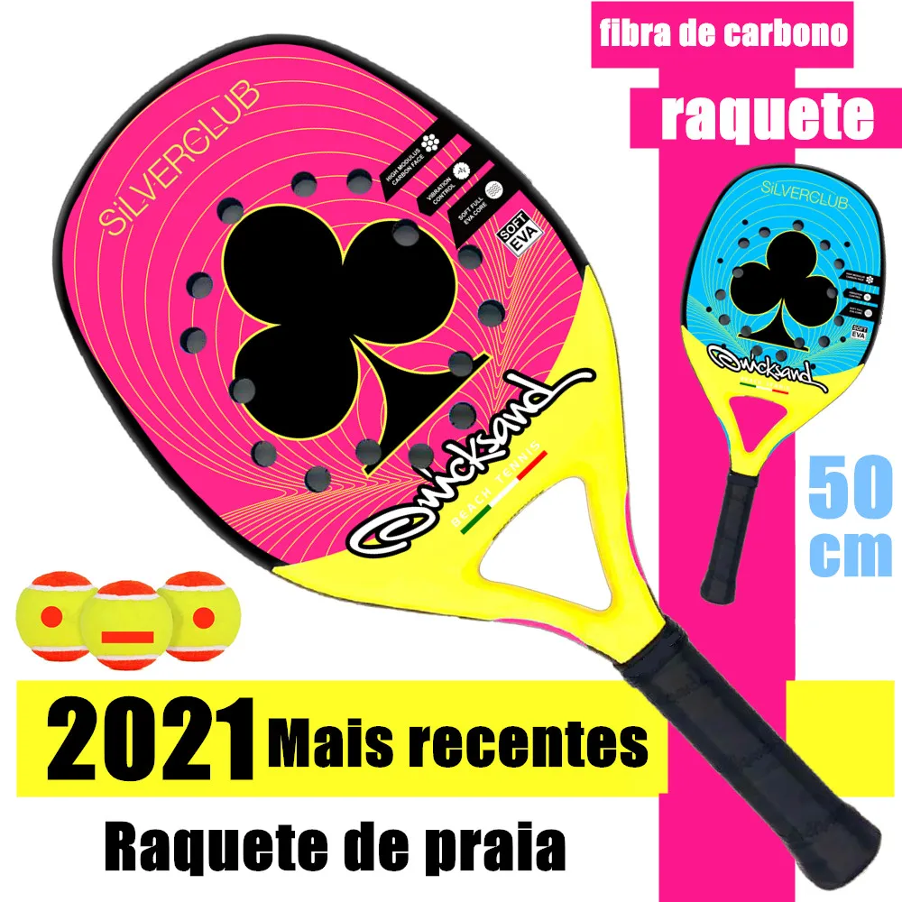 

2021 New professional athlete beach tennis racket carbon fiber EVA foam core lightweight beach tennis racket