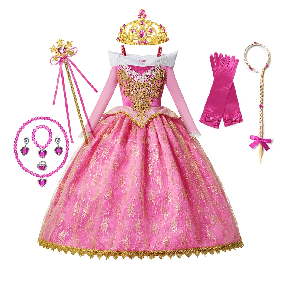 Костюм Принцессы Disney для девочек маскарадный костюм Анны Эльзы Авроры Золушка