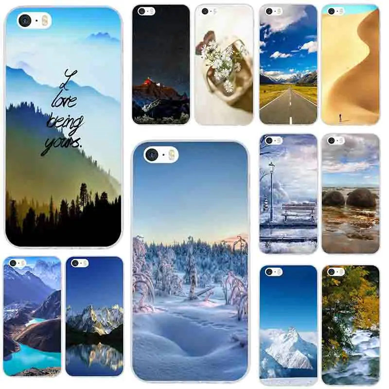 Красивые пейзажи снег горы море Чехлы для мобильных телефонов Чехол iPhone X XR XS Max 10 7