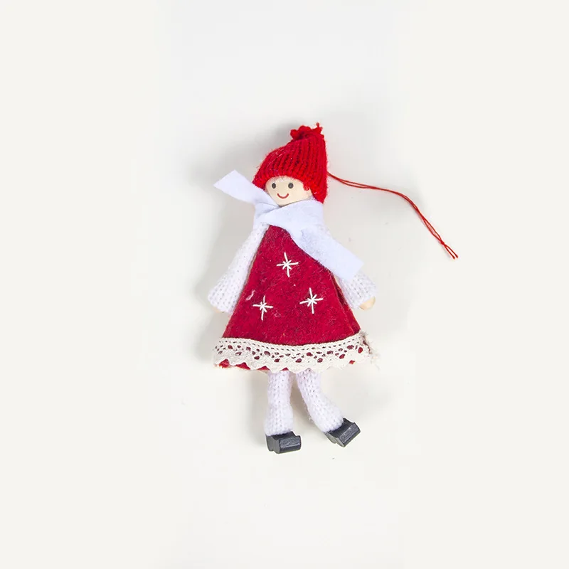 red boy Шерстяной войлок, Рождественская елка, подвеска, ангел, кукла, игрушка для нового года, украшения для дома, милый подарок для маленькой девочки, Рождественская елка, висячие украшения - Цвет: red boy