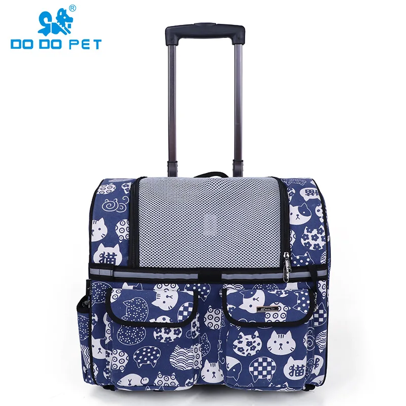 

Portable dog Cat Trolley bag dog luggage stroller carrier bag with wheel small Puppy Dog Cat Travel bag backpack air box