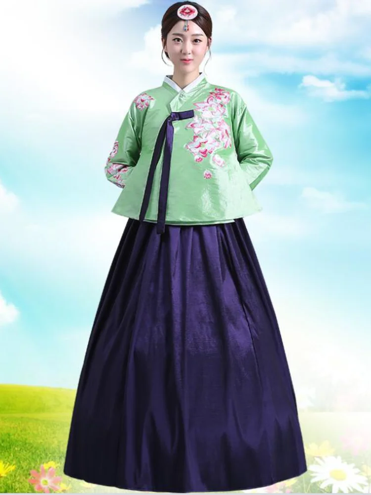 Новый Дизайн Роскошный корейский традиционный костюм Hanbok с длинным рукавом