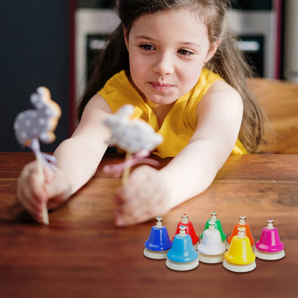 

1 Set of Eight Tone Class Bells Kids Percussion Musical Instruments Toys