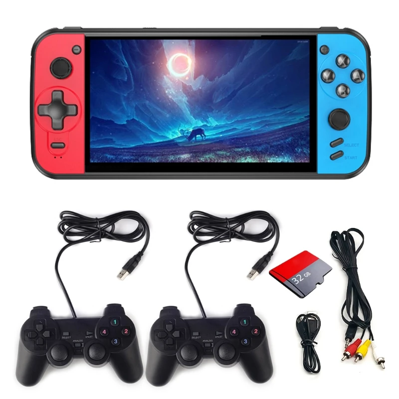 

Portable 6.5 inch X16 Retro Handheld Game Console Dual Joystick Controller Support TV Video F62C