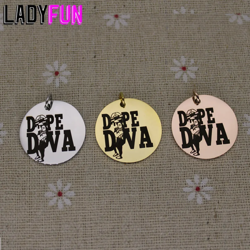 Dope Diva очарование афро сексуальная леди из нержавеющей стали подвески высоко