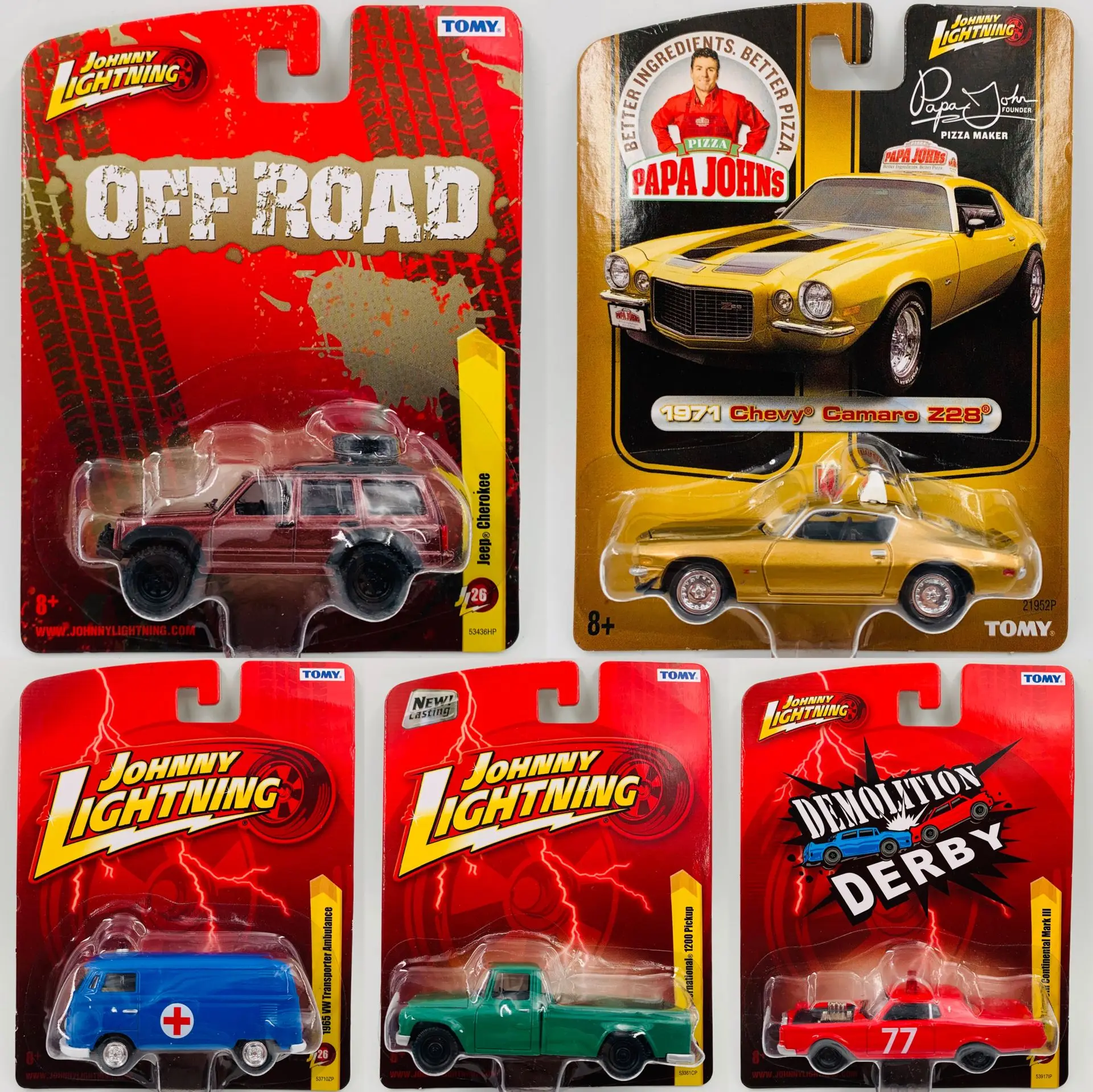 

Коллекция литых под давлением моделей Chevrolet Camaro VW Van, модель металлического сплава с изображением Джонни молнии 1:64