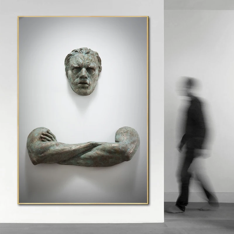

Wall Art Figures Sculpture Poster Interior Canvas Painting and Prints Nordic Man Statue Picture for Living Room Home Decoration