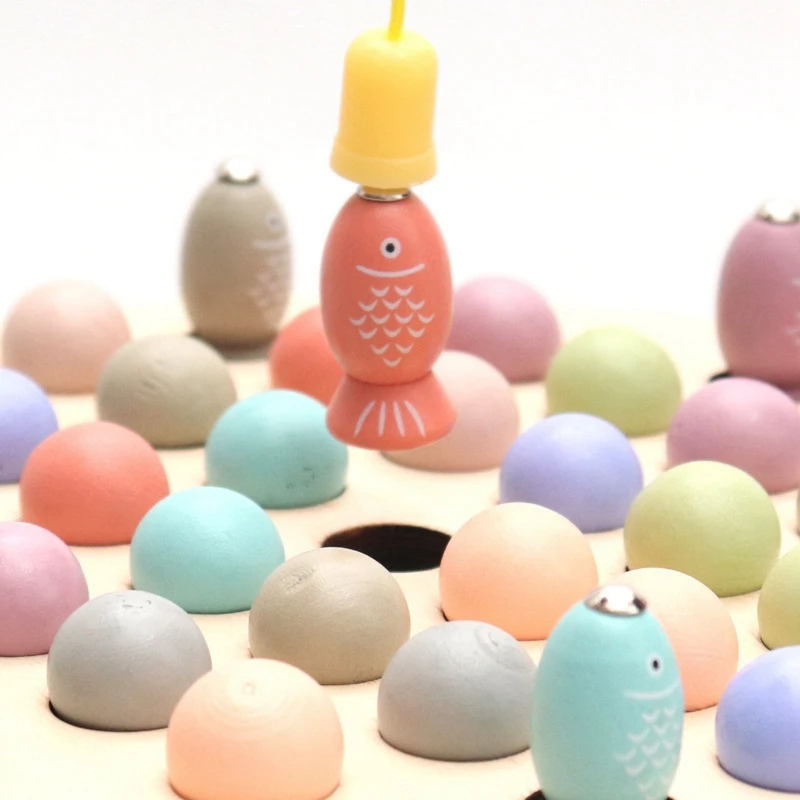 

New Educational Toys Clip Wooden Beads netic Fish Puzzle Game Multi-Function Toys for Children