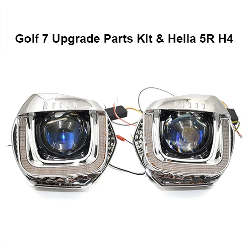 Golf 7 and HL H4 Ronan светодиодный DRL фары автомобиля модифицированные детали для 2013 Golf 7 обновленный костюм hella Q5 объектив проектора - Цвет: Golf 7 and HL H4
