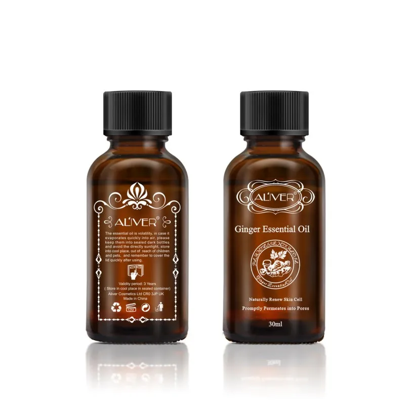 Новое растительное терапевтическое имбирное масло с лимфатическим дренажом 30 мл