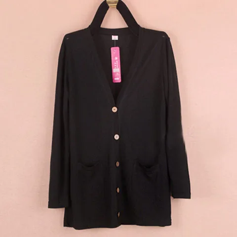 Женский Длинный Кардиган с длинным рукавом повседневный тонкий трикотажный