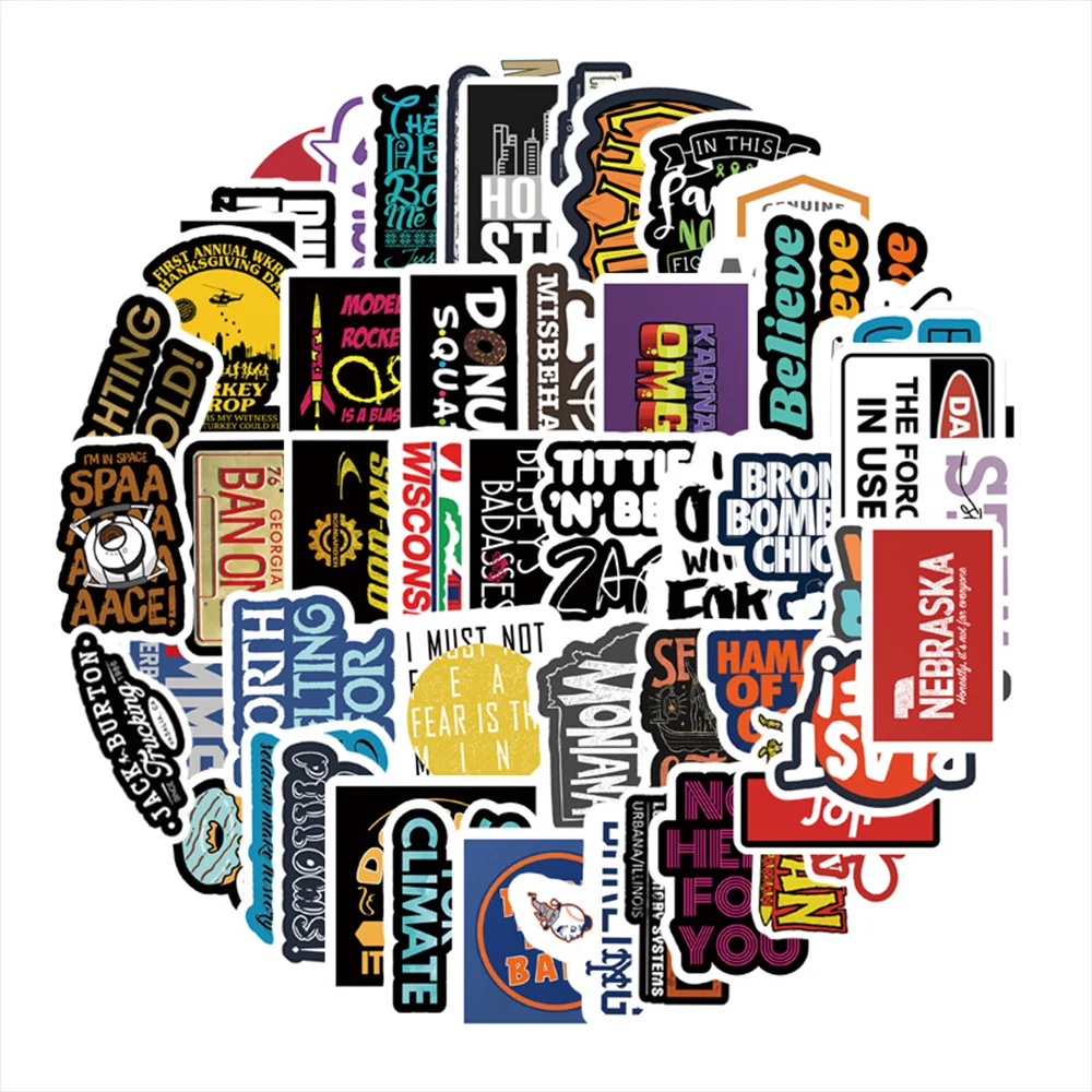 54 шт. граффити забавная английские буквы альбом для стикеров ноутбука