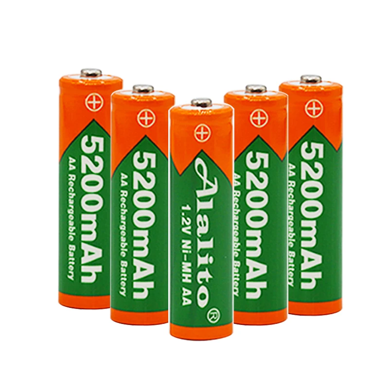 5200mAh 1.2V Ni-Mh AA Перезаряжаемая батарея белого цвета 2А энергия для MP3-плеера, мобильного телефона, RC-устройства, светодиодного фонаря, игрушек. Бесплатная доставка.