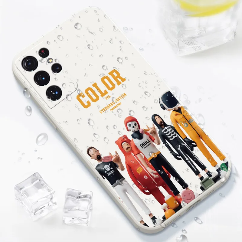 nohon liquid silicone casing for samsung s7 s8 plus s9 s10e lite s20 fe ultra s21 plus phone case straight edge silicone cover free global shipping