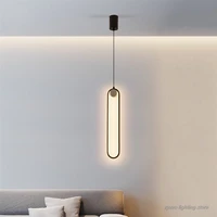 nordic simple modern iron art line hanglamp led hanging lights bedroom bedside lamps living room background wall pendant lights