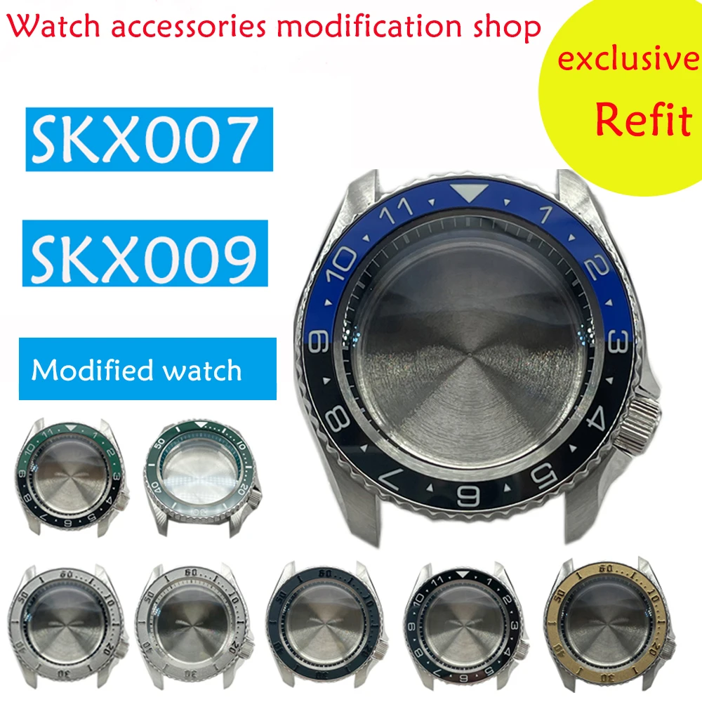 

SKX007/SKX009 Modified Watch Case Sapphire Crystal Ceramic Bezel For Seiko 4R NH35 NH36 Movement Diver Watch Accessories