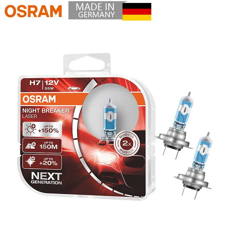 Osram оригинальный H7 ночной лазерный выключатель следующего поколения 12 В 55 Вт фары автомобиля противотуманные фары +150 яркость 64210NL (X2)