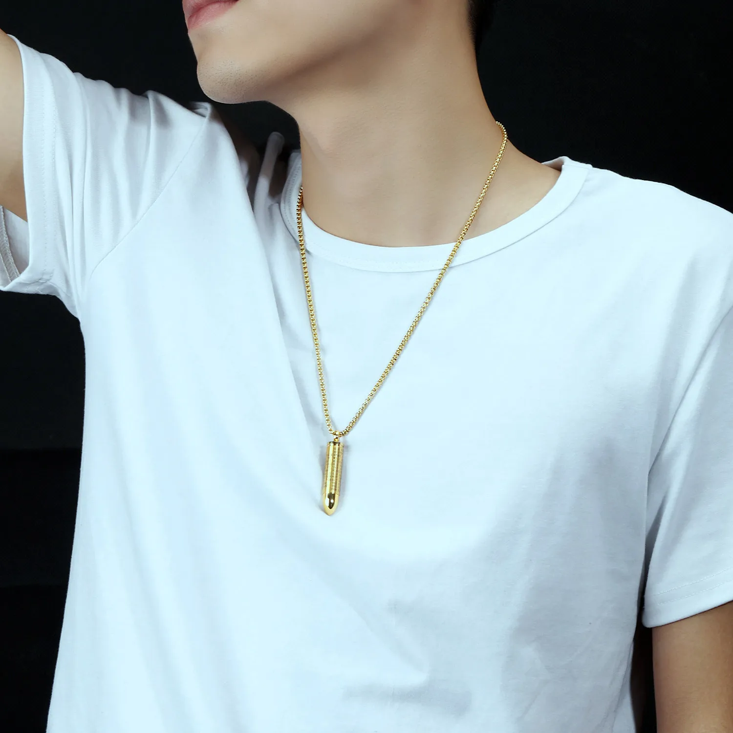 

New men and women fashion trend hip-hop rock pendant can be unscrewed creative cross can be installed with paper strip necklace