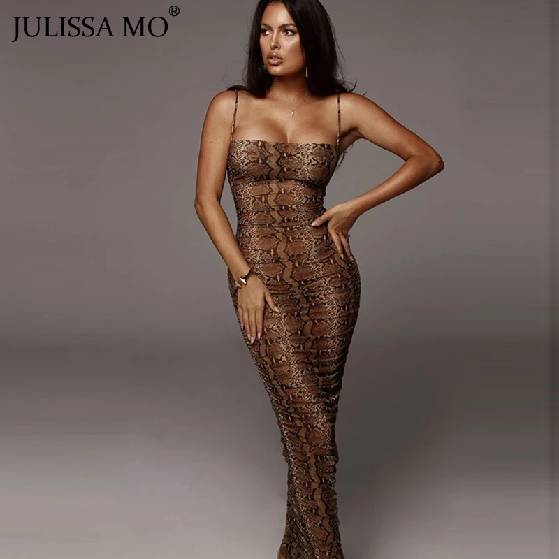 Женское платье с леопардовым принтом JULISSA MO без бретелек и рукавов летнее
