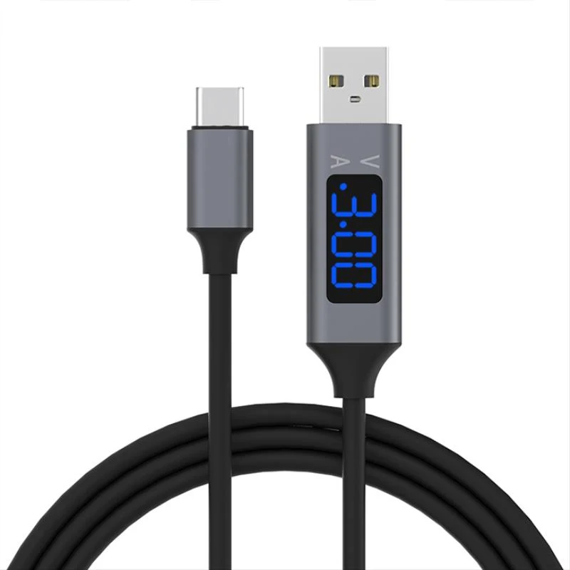 1 м usb type C Micro USB кабель для Xiaomi huawei samsung Быстрая зарядка USB C кабель с светодиодный цифровым дисплеем кабель для мобильного телефона