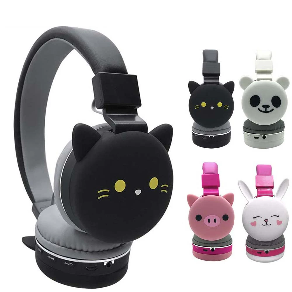 Милые Мультяшные Bluetooth наушники с поддержкой FM MP3 гарнитура Музыка 3D стерео